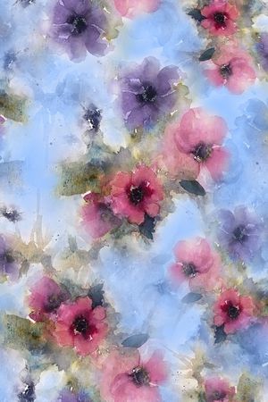 水彩印花花型图片