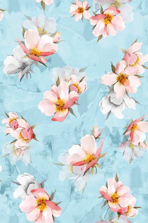 水彩印花花型图片
