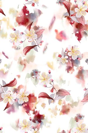水彩印花花型图片