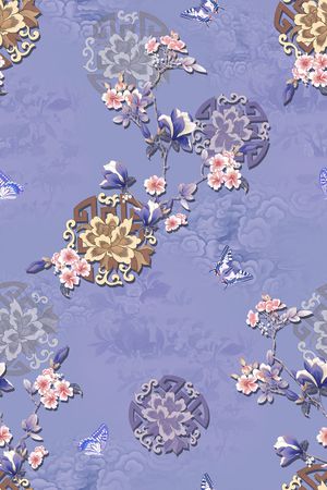真丝印花花型图片