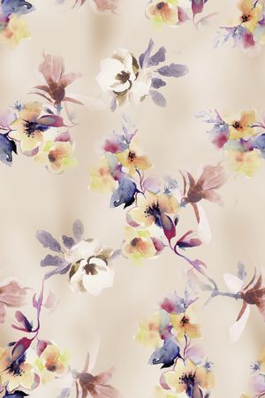 手绘花卉印花花型图片