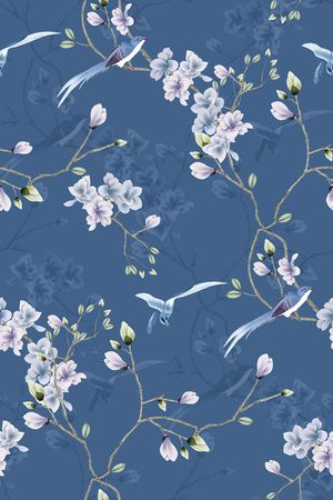 真丝印花花型图片