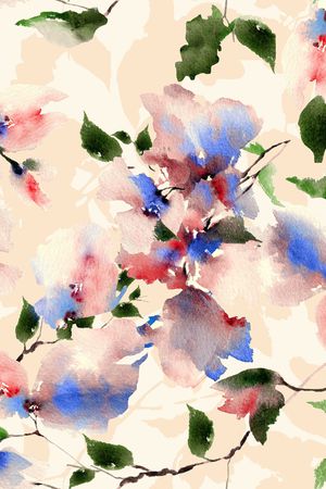 水彩花卉印花花型图片