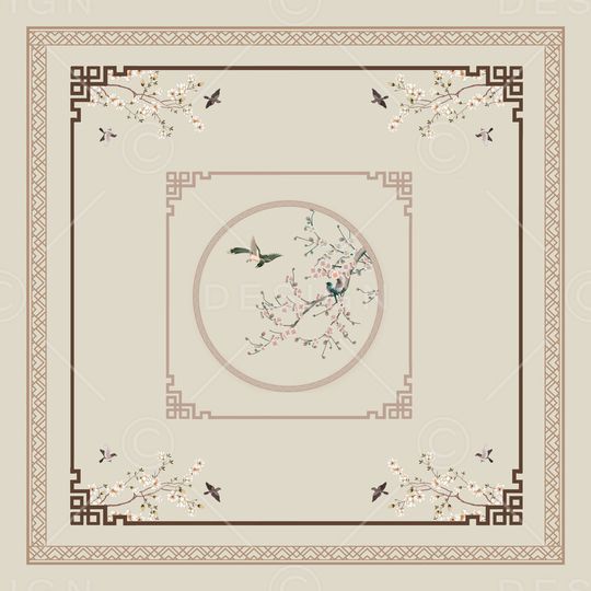 国画印花花型图片