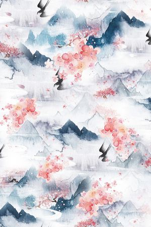 山水印花花型图片