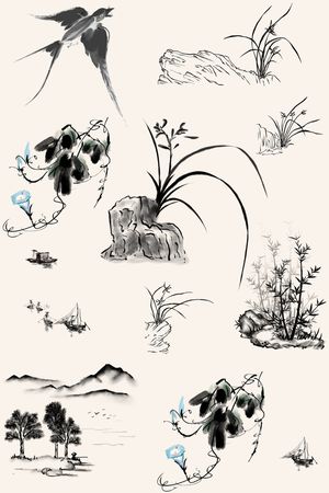 手绘印花花型图片