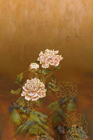 中国风定位花印花花型图片