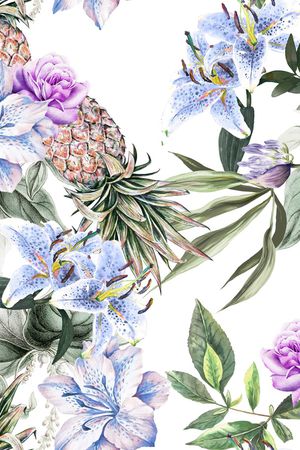 菠萝印花花型图片