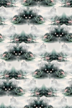 水墨风印花花型图片