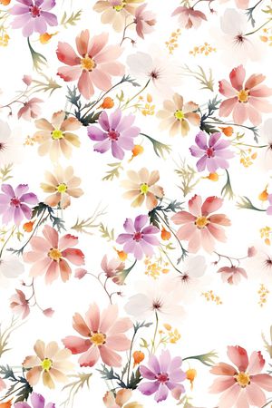 满版散花印花花型图片
