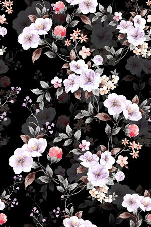 真丝印花花型图片