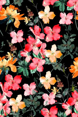 真丝印花花型图片