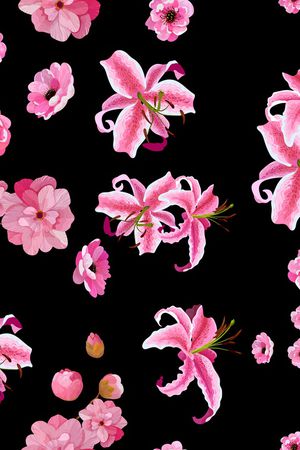 粉色印花花型图片