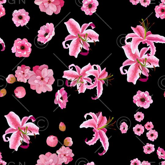 粉色印花花型图片