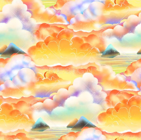 天空印花花型图片