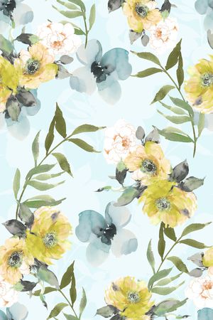 水彩印花花型图片
