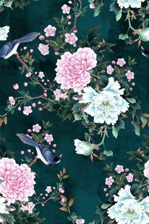 真丝印花花型图片