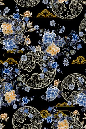 真丝印花花型图片