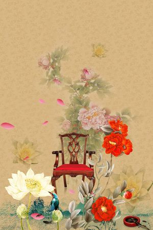 旗袍印花花型图片