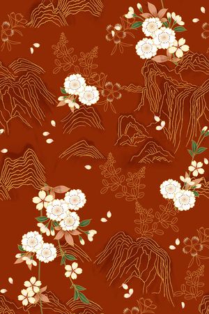 中国风印花花型图片