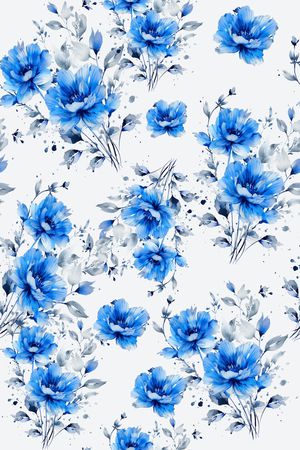 水彩印花花型图片