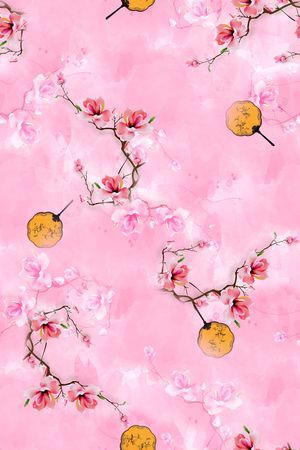 旗袍印花花型图片