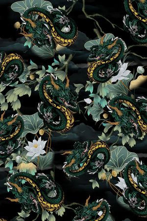 龙印花花型图片