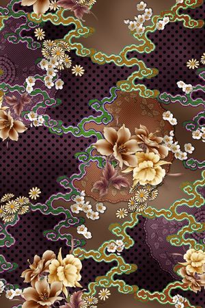 中老年印花花型图片