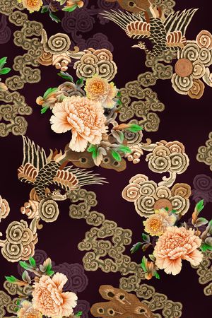 中老年印花花型图片
