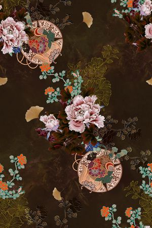 中老年印花花型图片