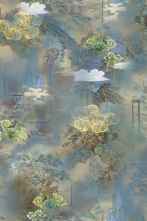 旗袍印花花型图片