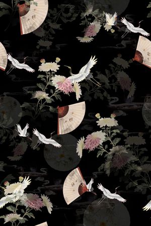 真丝印花花型图片