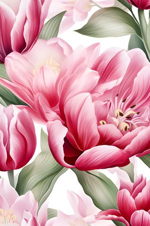 郁金香印花花型图片