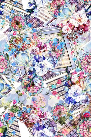 真丝印花花型图片