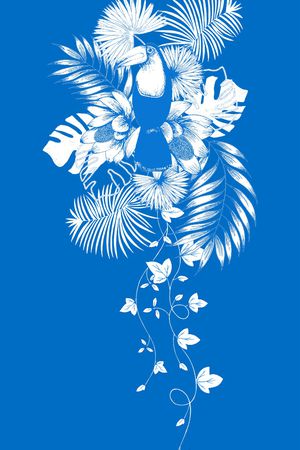 鹦鹉印花花型图片