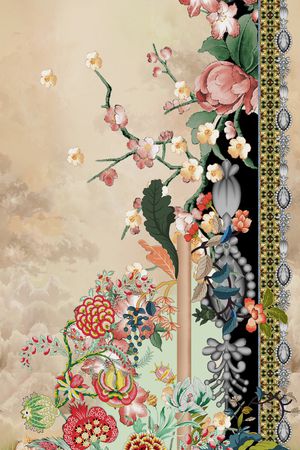 民族花卉印花花型图片