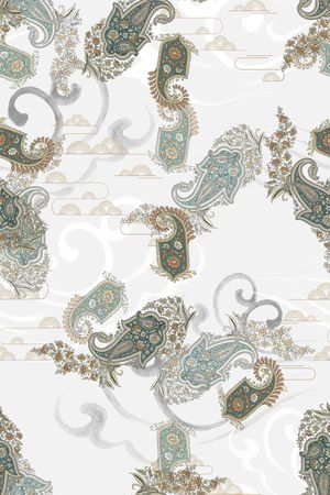 佩斯利印花花型图片