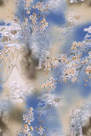 中国风印花花型图片
