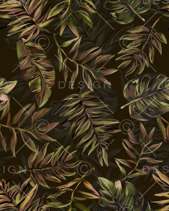 绿植树叶印花花型图片