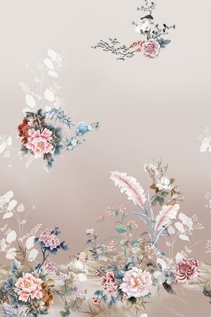 中国风定位花印花花型图片