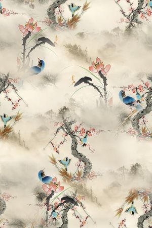 国画印花花型图片