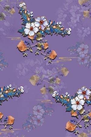 中国风印花花型图片