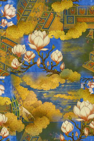 中国风印花花型图片