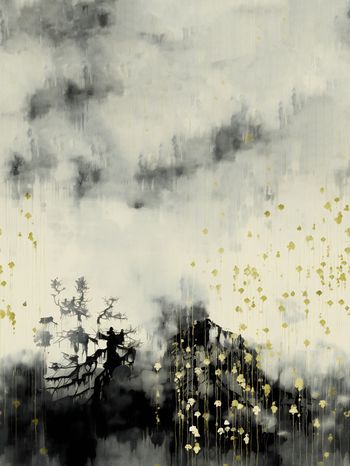 水墨风印花花型图片