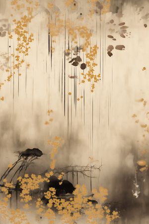 水墨风印花花型图片