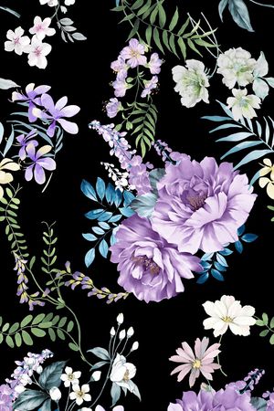 真丝印花花型图片