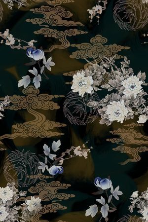 中国风印花花型图片