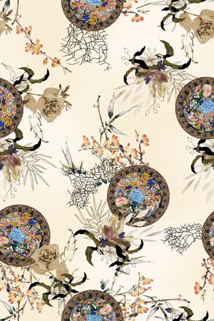 香云纱印花花型图片