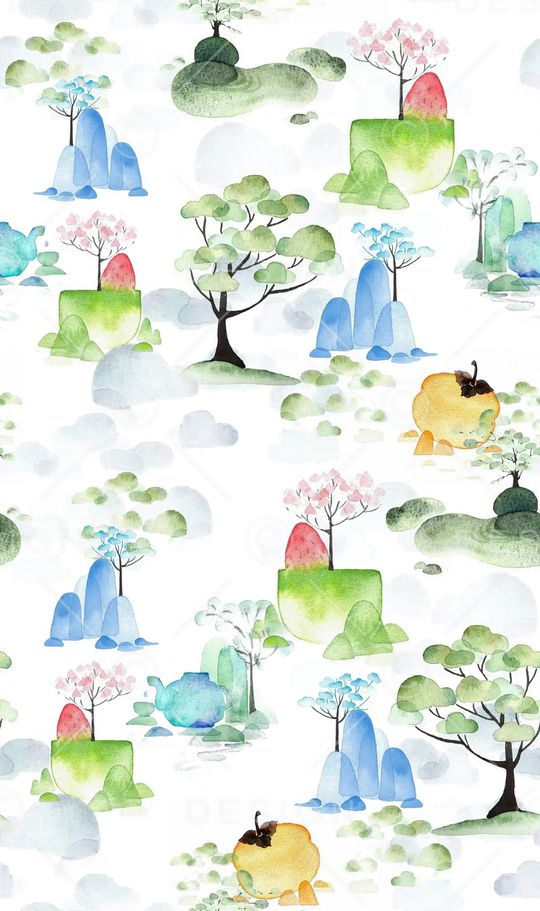 抽象印花花型图片