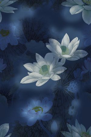 手绘花卉印花花型图片